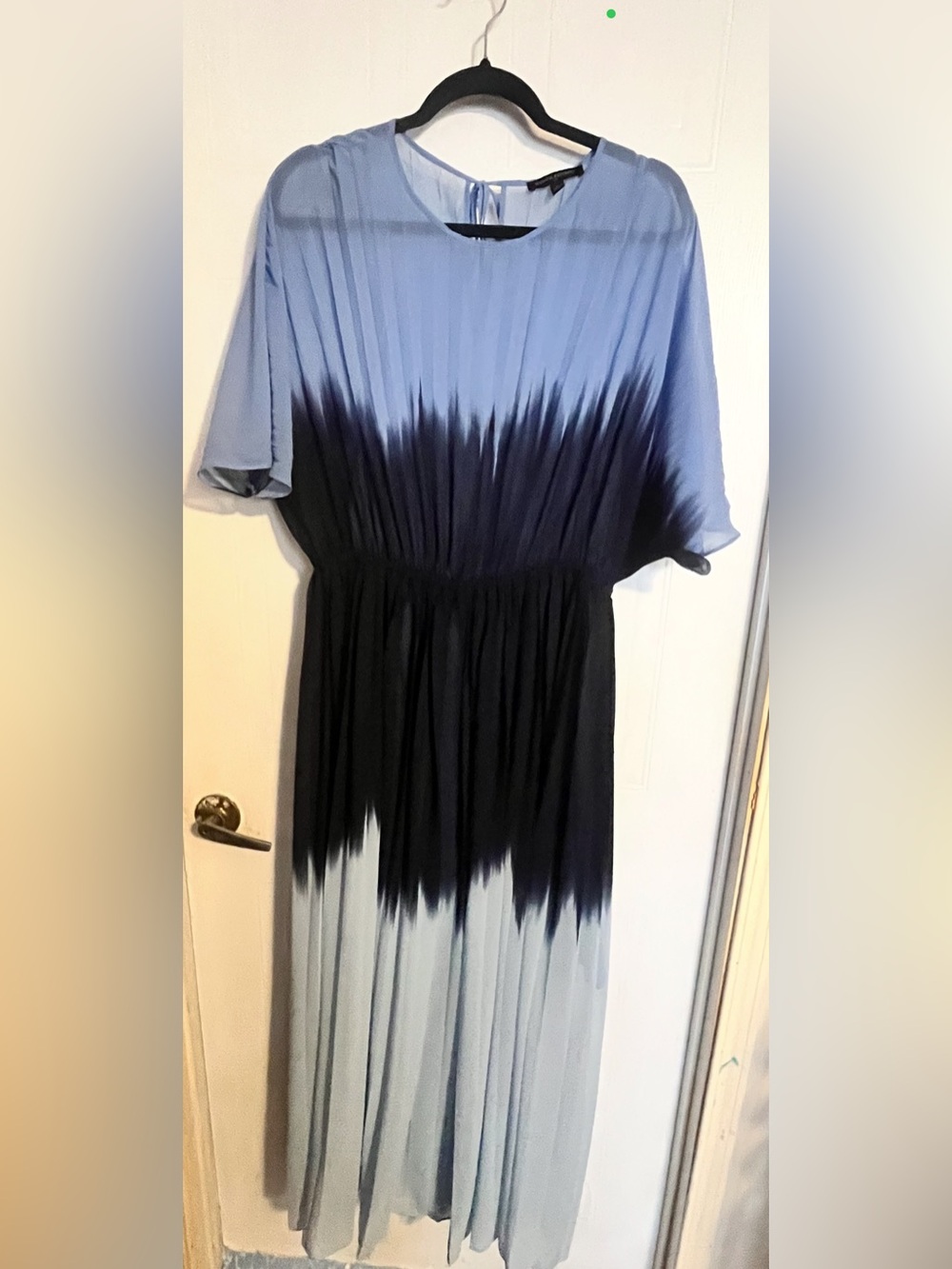 “Blue Horizon”Pleated Maxi Dress